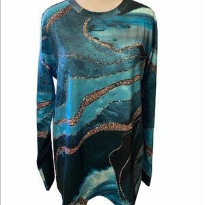 Shades of the ocean long sleeve tshirt, medium